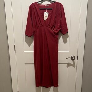 Zara Burgundy Midi Dress